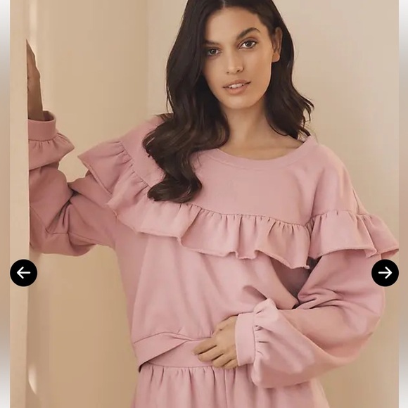 ⭐️NWT Anthropologie Ruffle Swestshirt ⭐️ - Picture 1 of 7